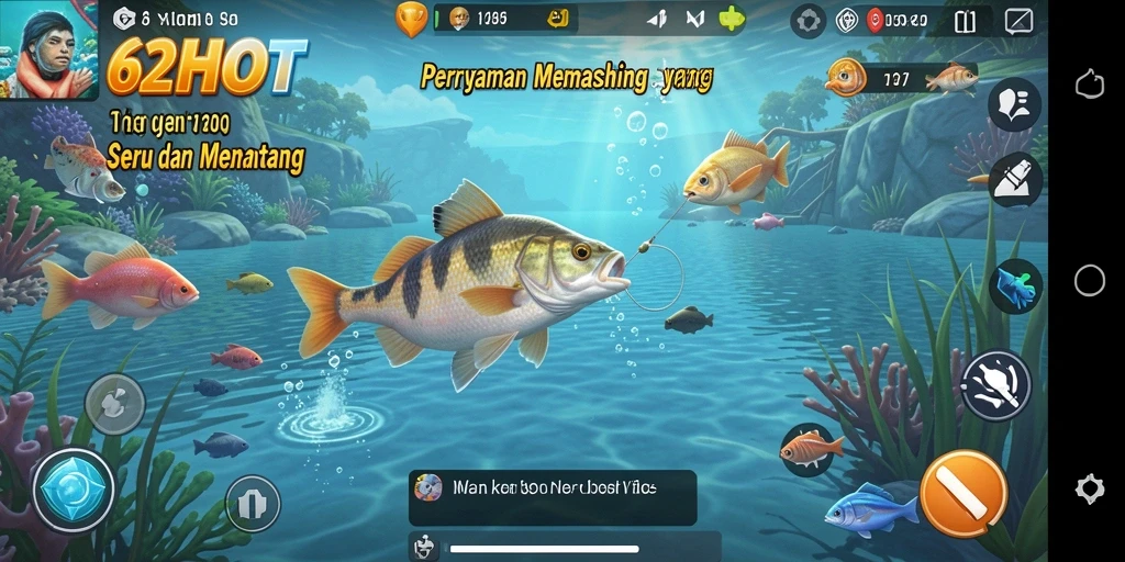 Gameplay menarik 62HOT dengan momen memancing seru.