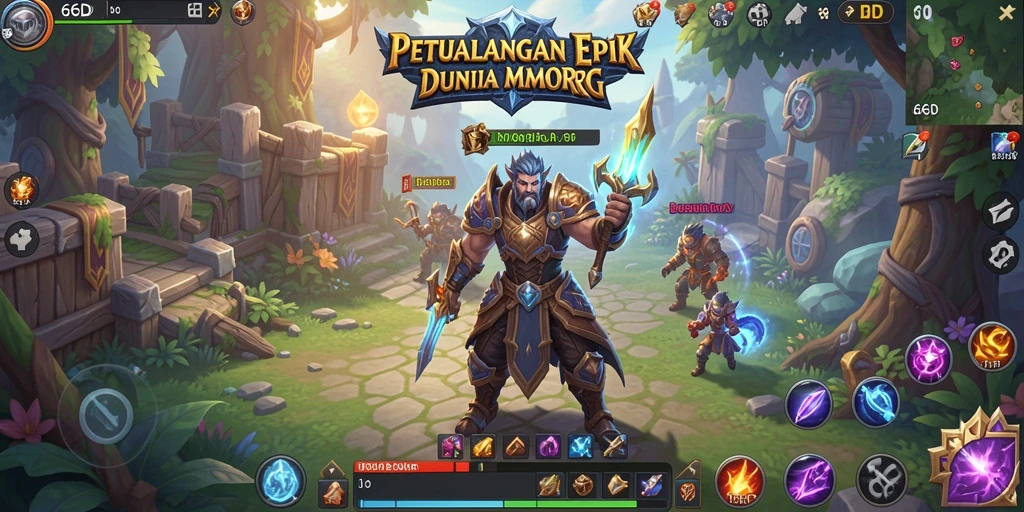 Tampilan gameplay 66D yang menakjubkan dengan aksi pertarungan seru.