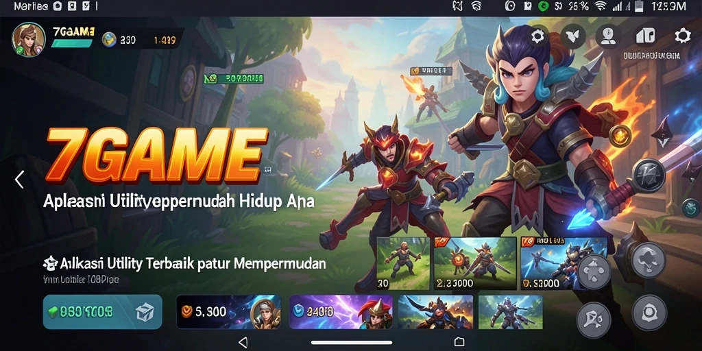 Tampilan intuitif dan modern dari 7GAME yang membantu pengguna.