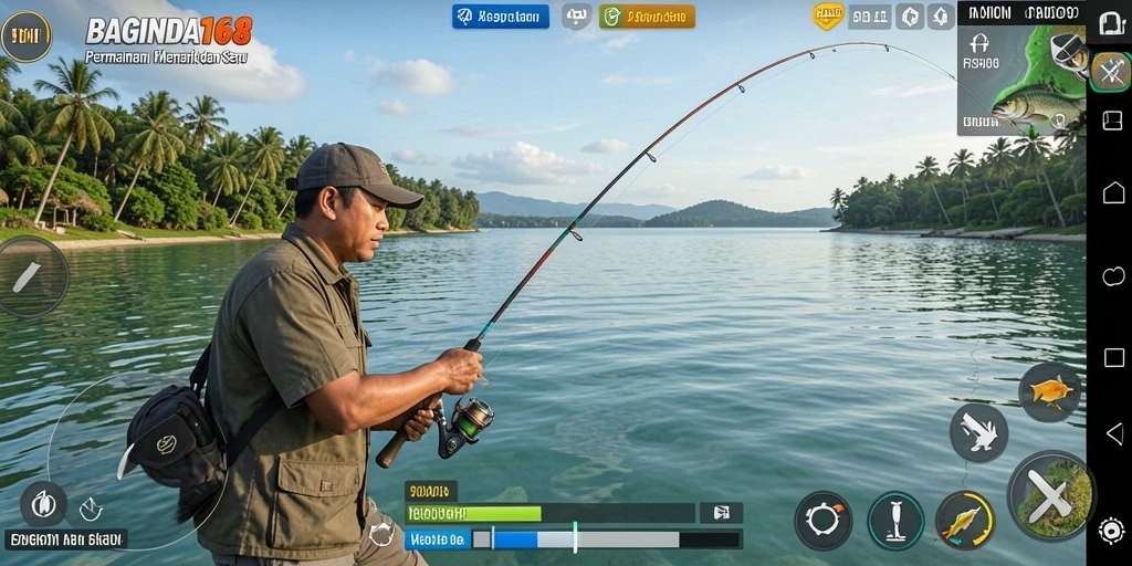Tampilan gameplay <strong>BAGINDA168</strong> yang memukau dengan ikan-ikan berwarna-warni.