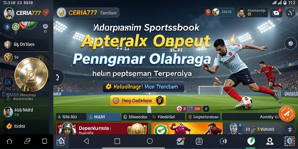 Tampilan menarik aplikasi CERIA777 dengan fitur taruhan olahraga.