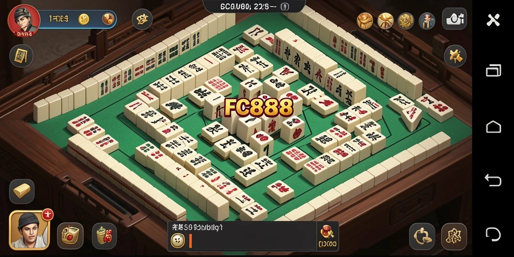 Screenshot FC888 menampilkan suasana permainan Mahjong yang mendebarkan.