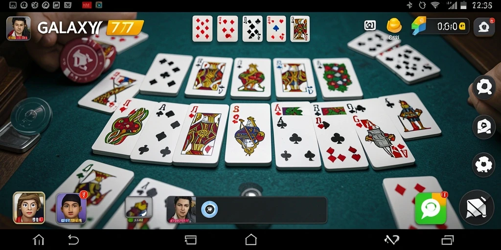 Tampilan gameplay seru dari GALAXY77 saat bermain domino.