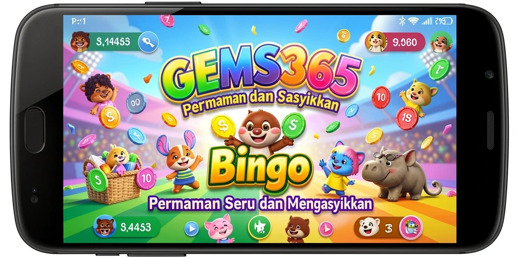 Tampilan gameplay Bingo GEMS365 yang seru dan interaktif.
