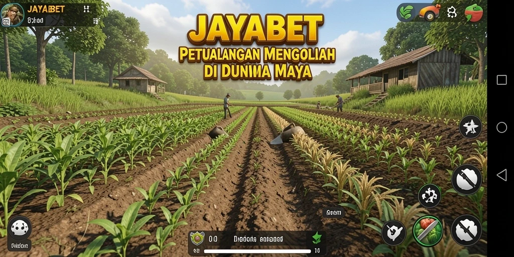 Screenshot gameplay JAYABET menampilkan petualangan bertani yang seru.