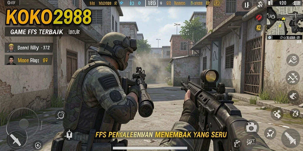Screenshot KOKO288 menampilkan aksi gameplay FPS yang mendebarkan.
