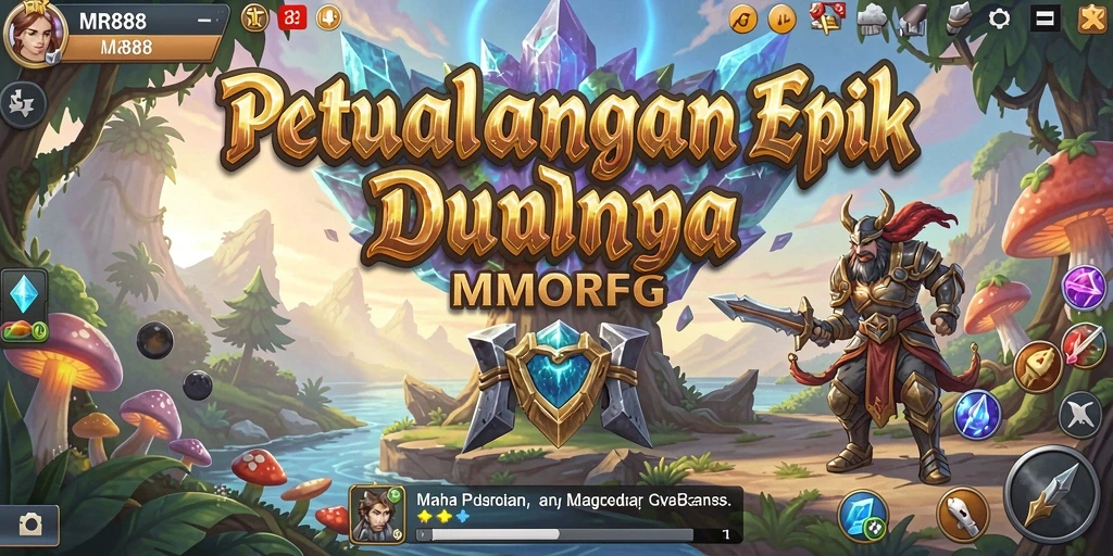 Tampilan gameplay epik dalam MR888 yang menampilkan pengalaman MMORPG yang mendalam.