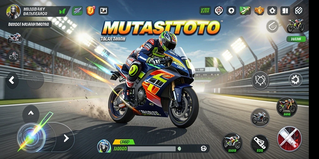 Tampilan gameplay seru di MUTASITOTO saat melaju kencang di lintasan.