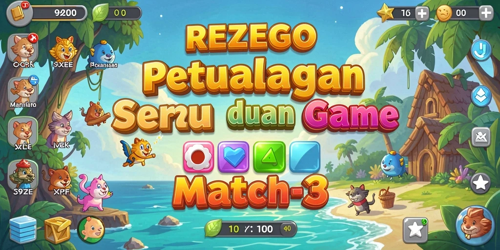 Tampilan menawan gameplay seru REZEGO Match-3.