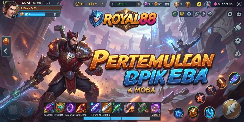 Tampilan grafis memukau dalam gameplay ROYAL88 MOBA.