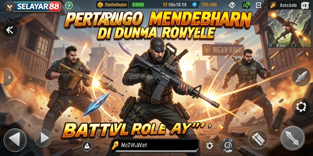 Tampilan gameplay intens dari SELAYAR88 dalam mode Battle Royale.