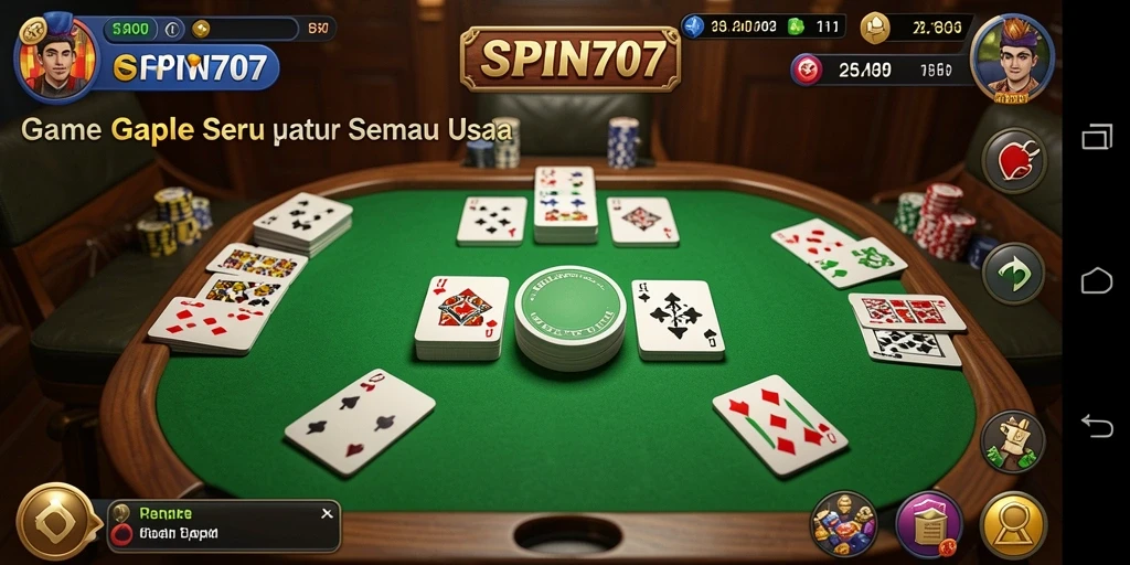 Tampilan seru gameplay Gaple di SPIN707.