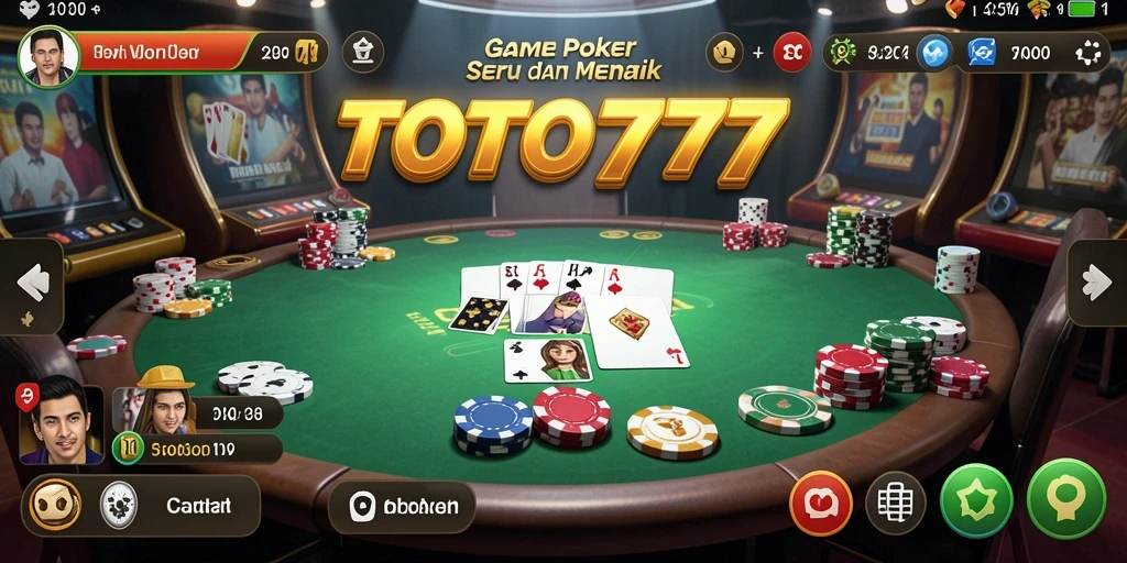 Tampilan gameplay seru Poker di TOTO777.