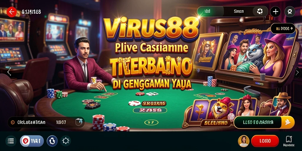 Tampilan gameplay Live Casino VIRUS88 yang mengesankan dan interaktif.